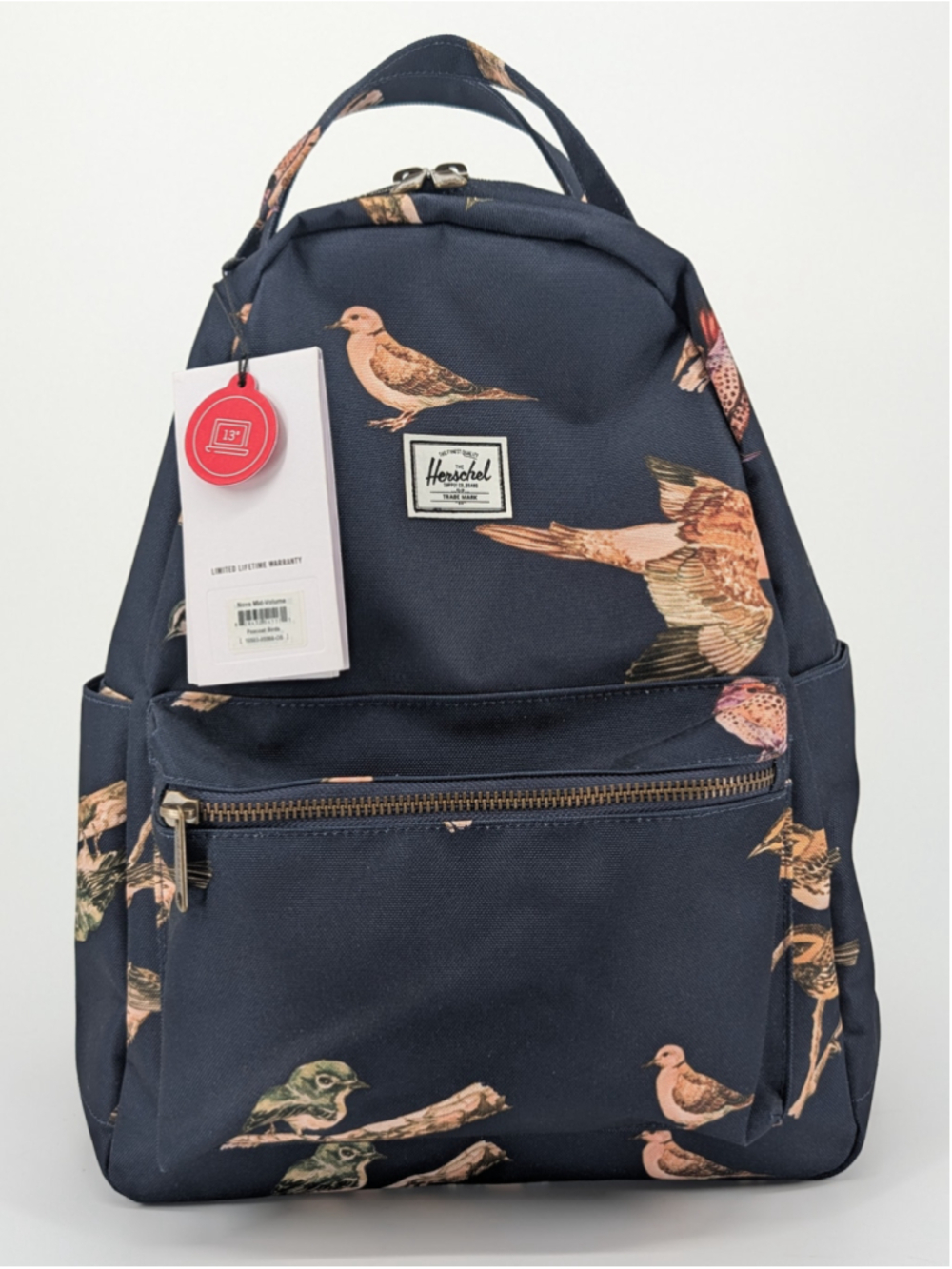 Herschel Nova Mid Volume Backpack Peacoat Birds 18L 13" Laptop NWT